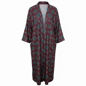 VTG Bill Blass Mens Paisley Robe Duster One Size USA Lounge Housecoat No Belt